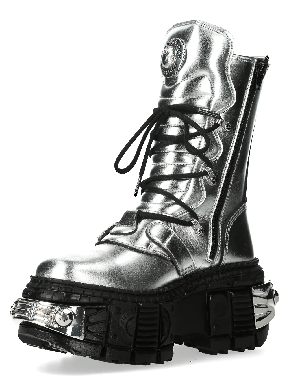 NEW ROCK Women's Platform Boots with Metal Plate Sole