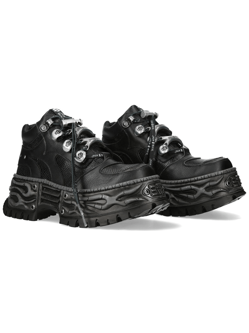 NEW ROCK Women's Platform Sneakers With Lace-Up