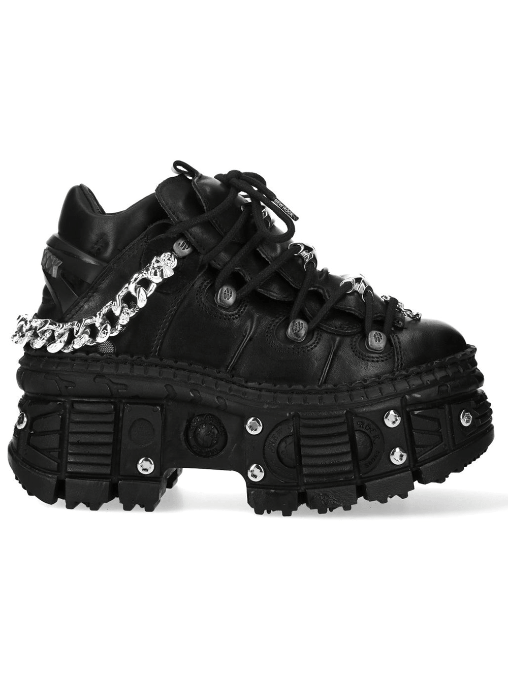 NEW ROCK Women's Punk Shoes with Chains and Bat Wing Details