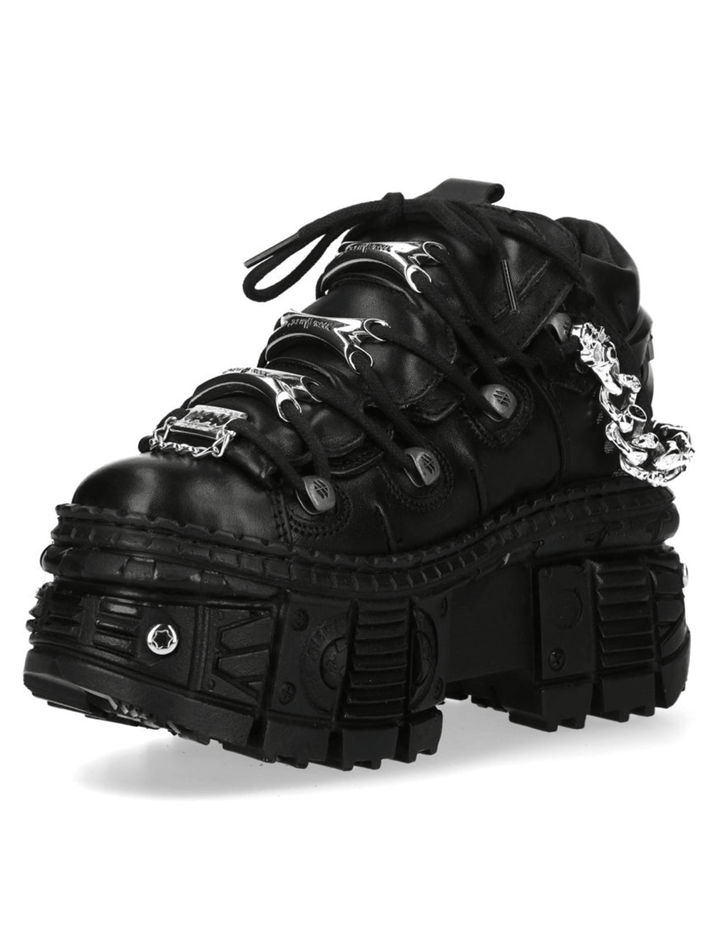 NEW ROCK Women's Punk Shoes with Chains and Bat Wing Details