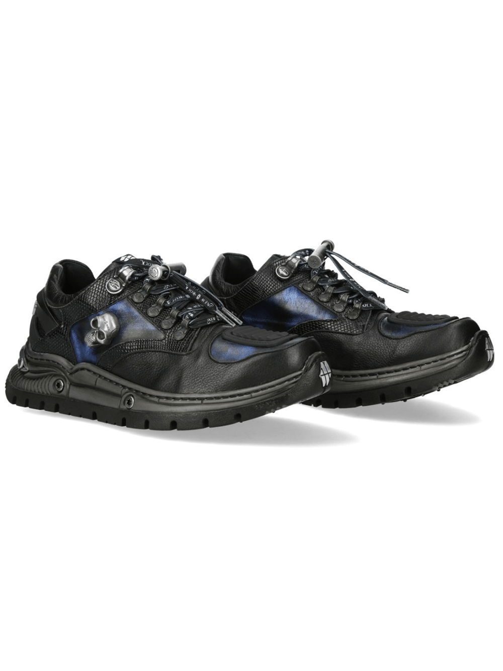 NEW ROCK Women's Rock Sneakers with Metallic Skull Details
