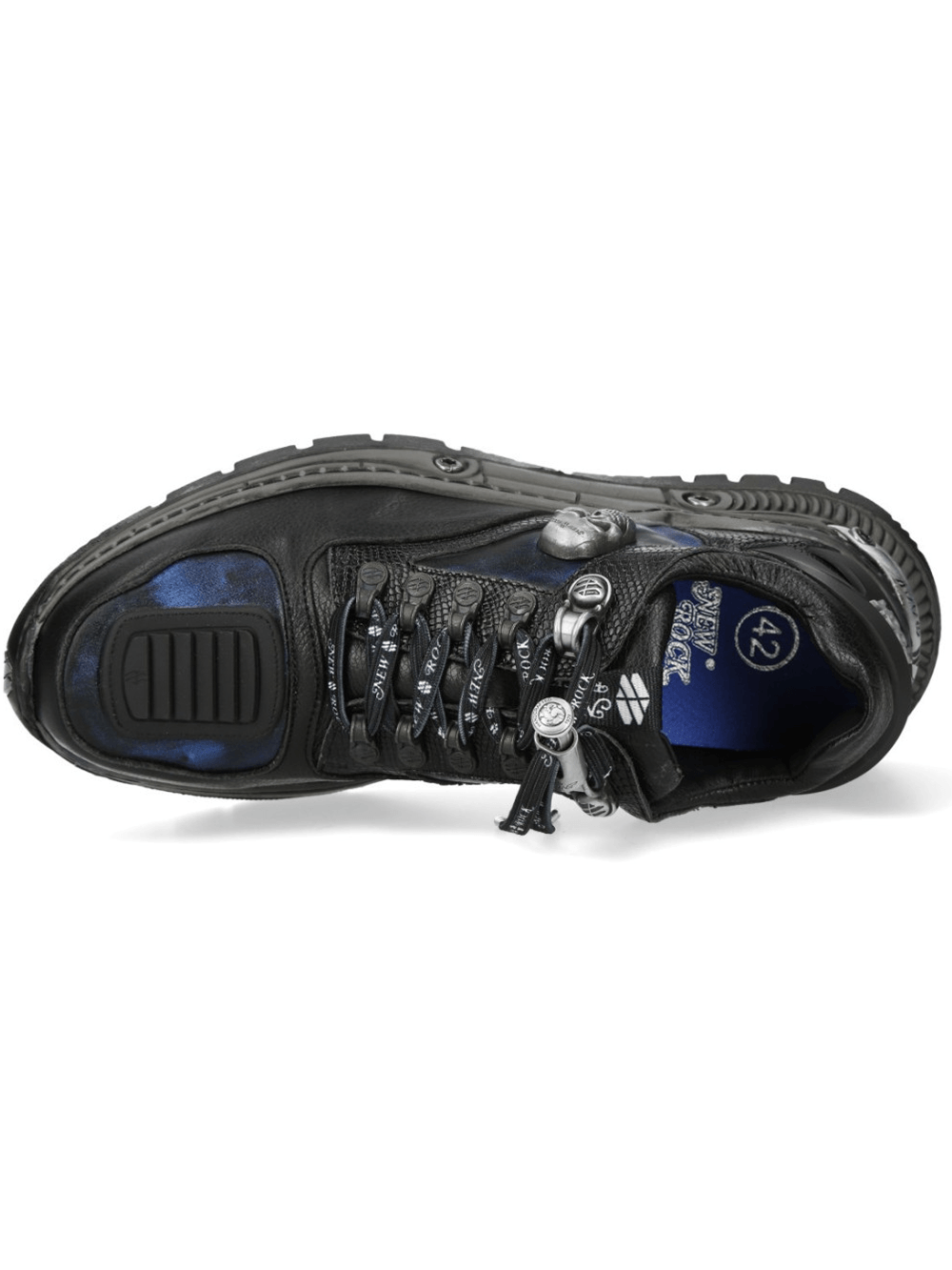 NEW ROCK Women's Rock Sneakers with Metallic Skull Details