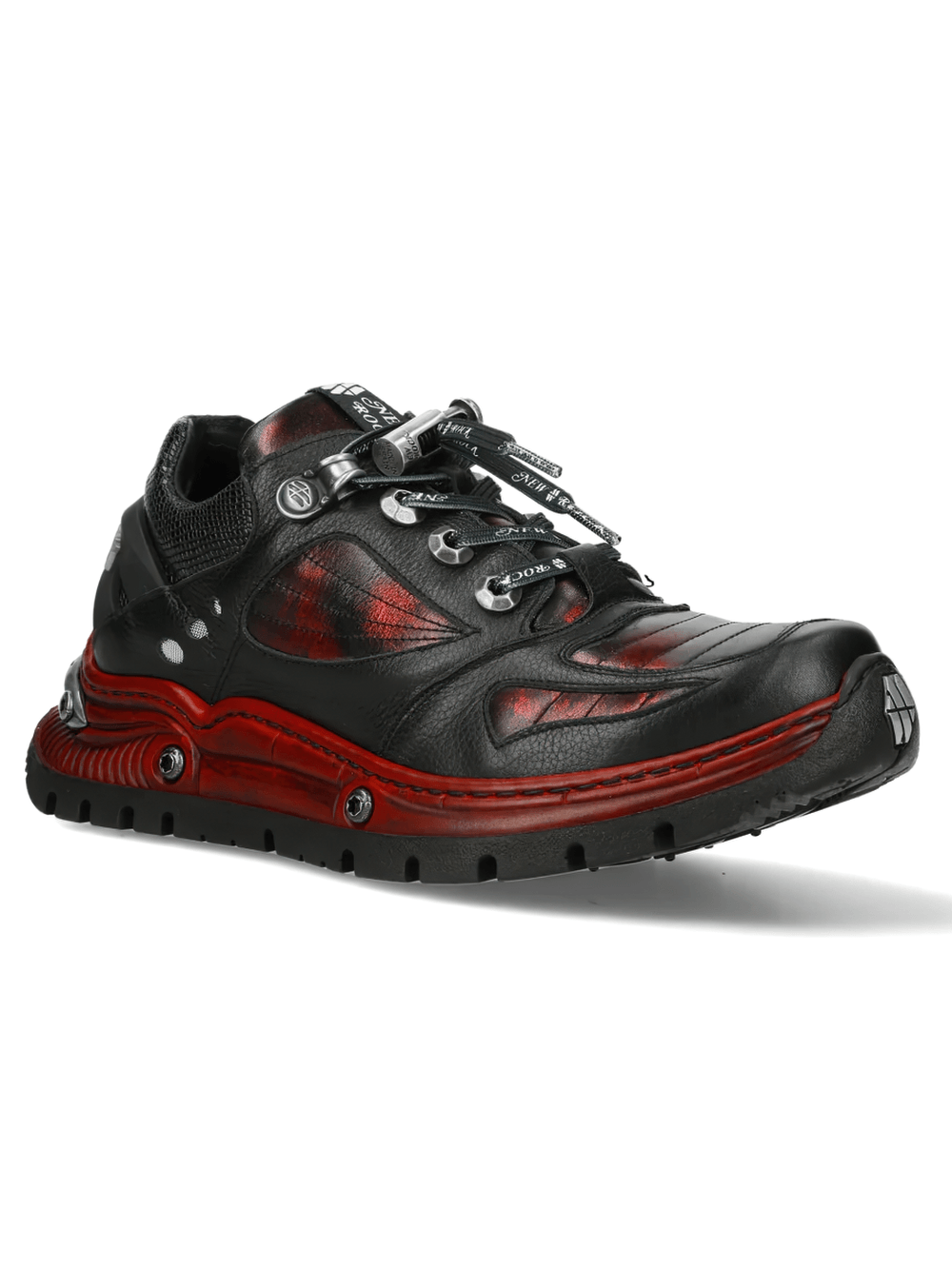 NEW ROCK Women's Shoes with Red Industrial Sole Accents