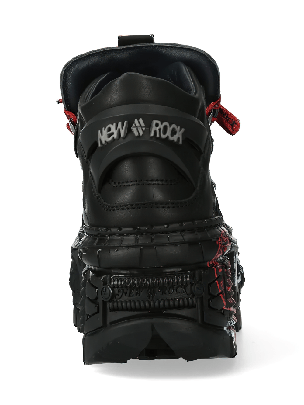 NEW ROCK Women's Shoes with Red Laces and Chunky Treads