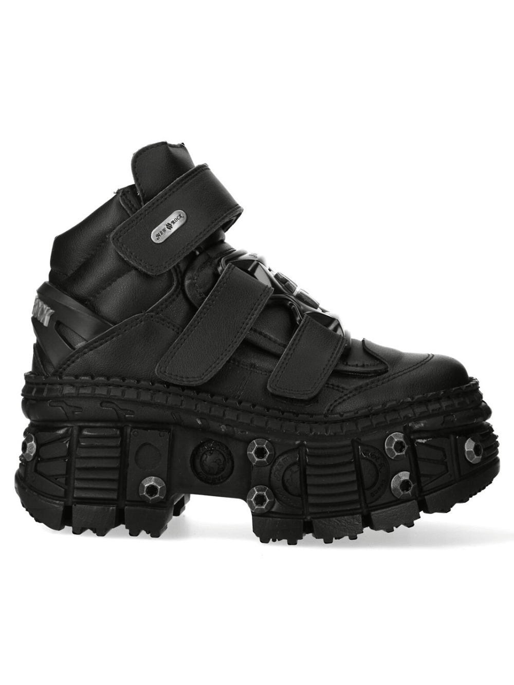 NEW ROCK Women's Shoes with Straps and Metal Lug Sole