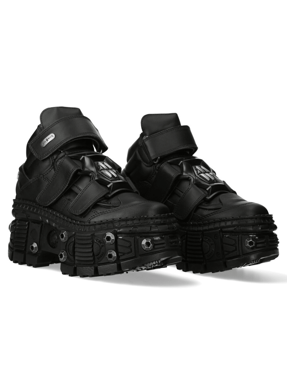 NEW ROCK Women's Shoes with Straps and Metal Lug Sole
