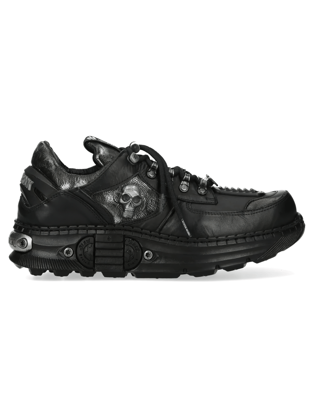 NEW ROCK Women's Skull Sneakers with Chunky Treaded Sole