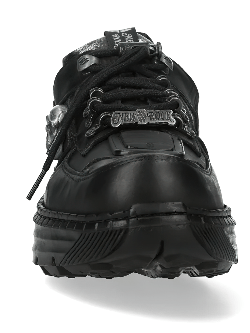 NEW ROCK Women's Skull Sneakers with Chunky Treaded Sole