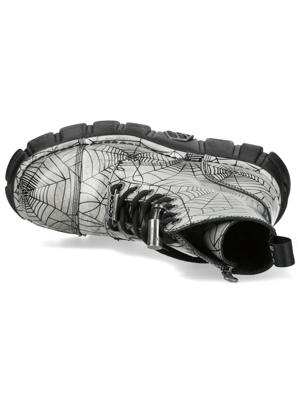 NEW ROCK Women's Spiderweb Gothic Boots with Chunky Platform
