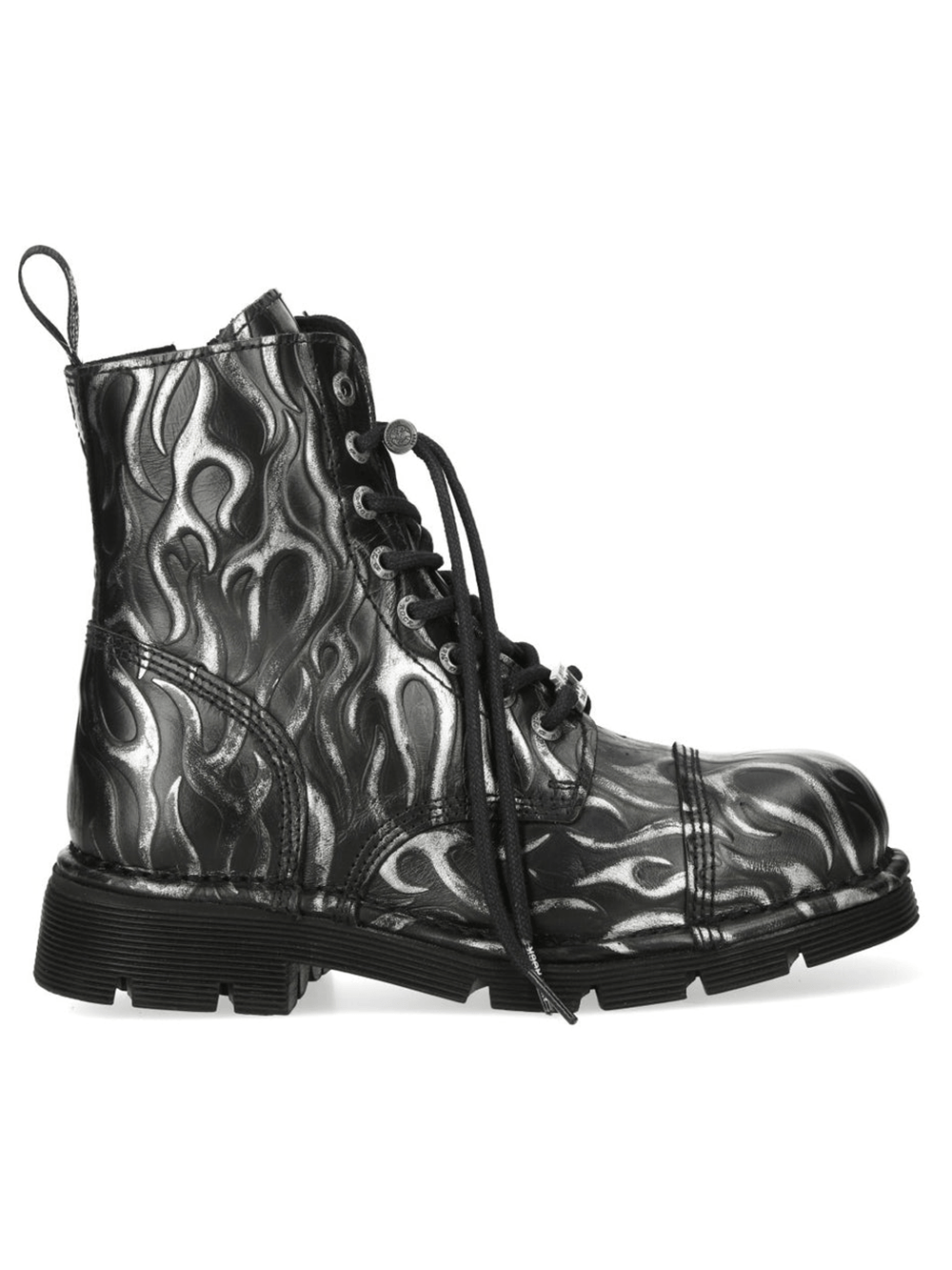 NEW ROCK Women's Steel Fire Gothic Ankle Boots with Zipper