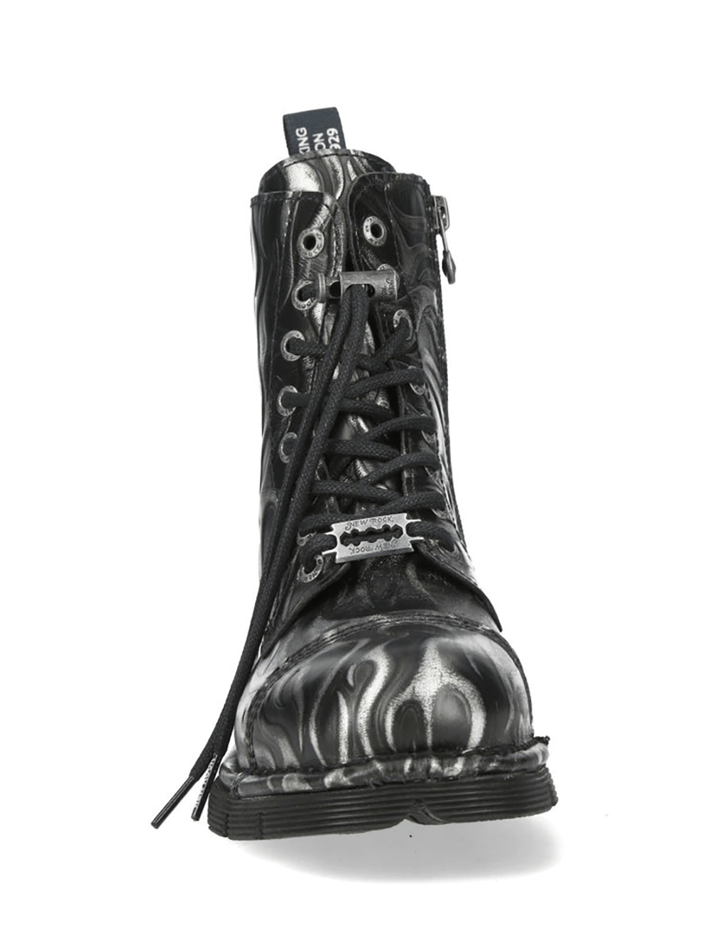 NEW ROCK Women's Steel Fire Gothic Ankle Boots with Zipper