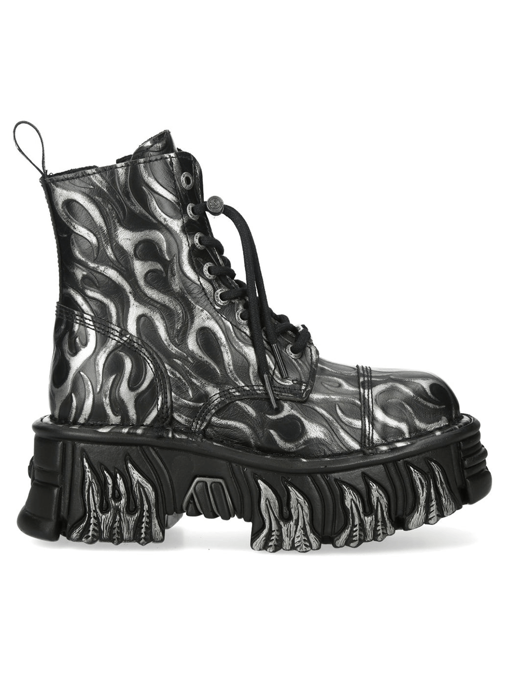 NEW ROCK Women's Steel Goth Platform Boots With Flame Sole
