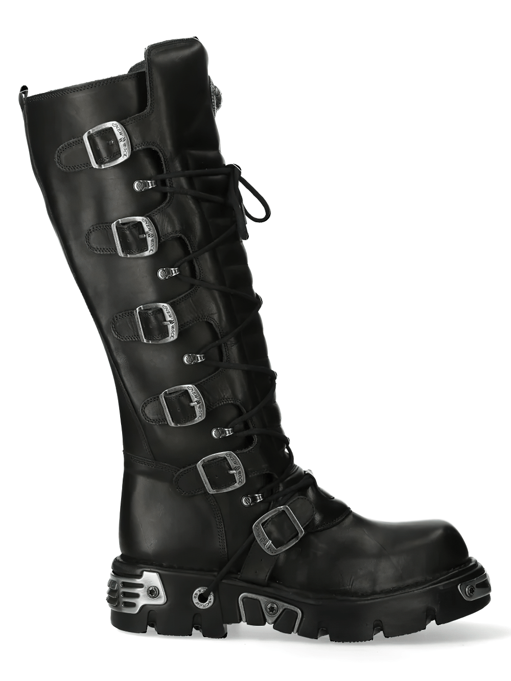 NEW ROCK Women's Tall Boots with Laces and Chunky Outsole