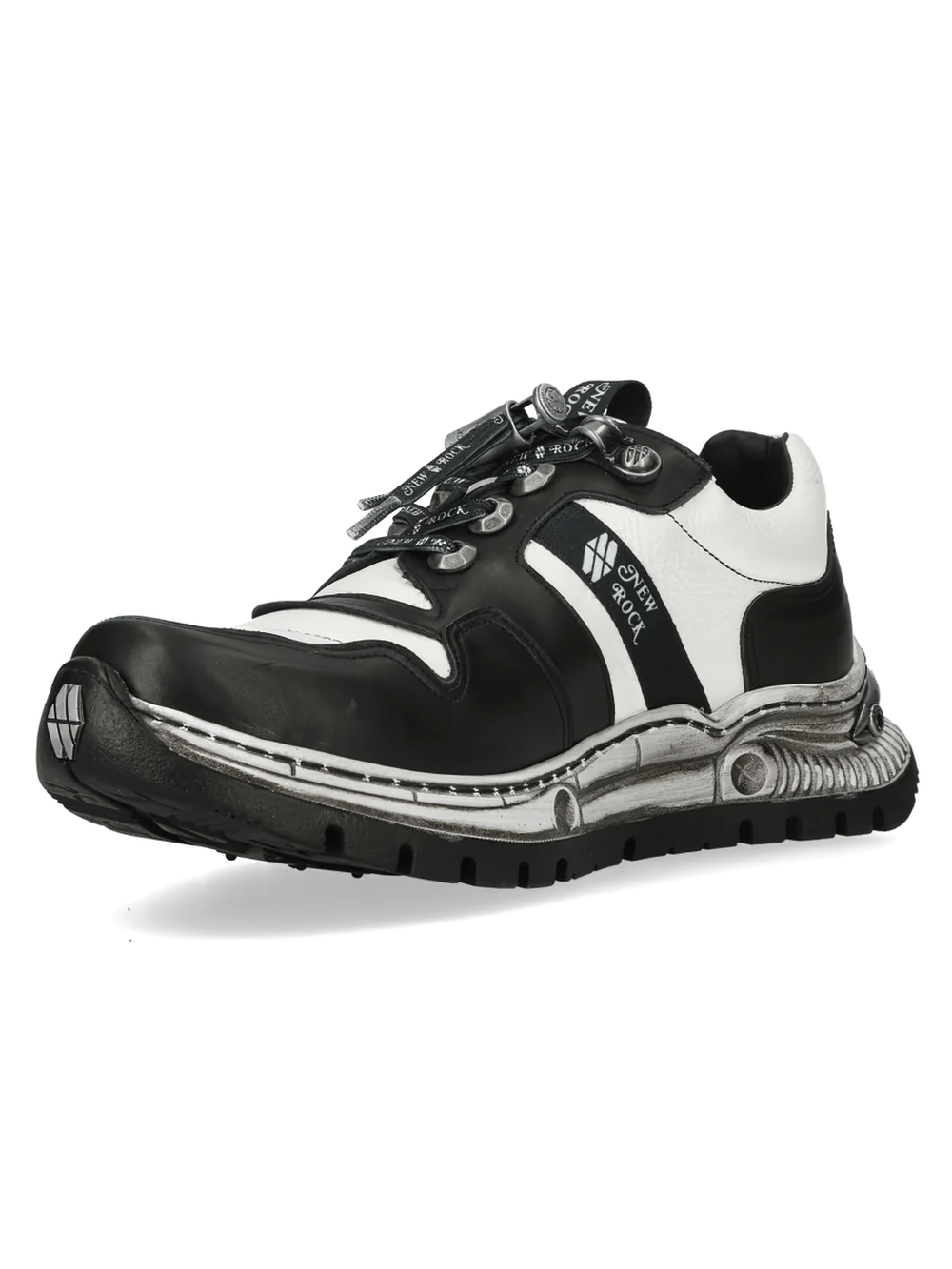 NEW ROCK Women's Two Tone Punk Chunky Sole Street Sneakers