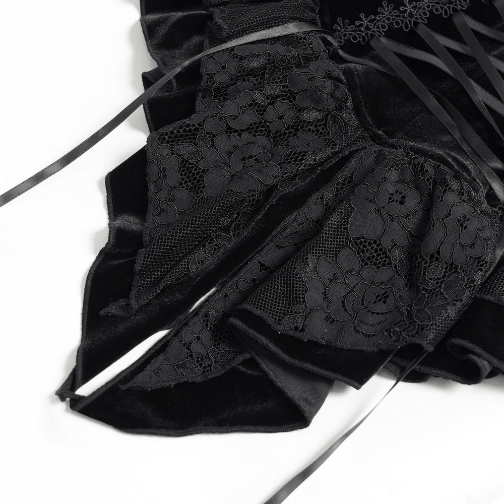 Ornate Gothic Blouse with Lace and Ruffled Cuffs