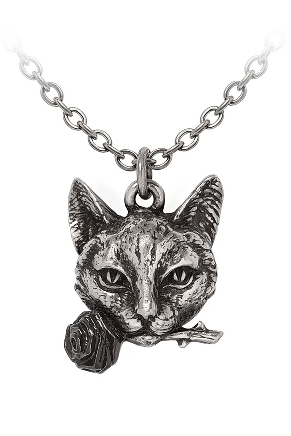 Pendle Hill Imp Gothic Cat Pewter Pendant Necklace