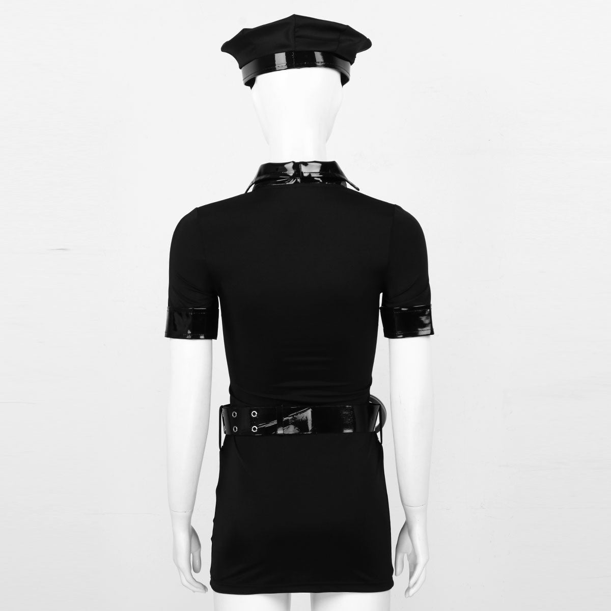 Police Officer Cosplay Women's Costume / Halloween Costume With Hat And Cuffs / Bodycon Mini Dress