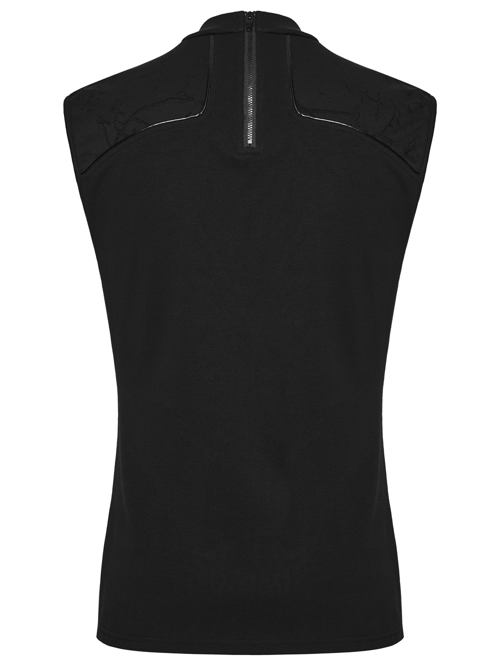 Punk Black Minimalist Cross Sleeveless Gothic Top