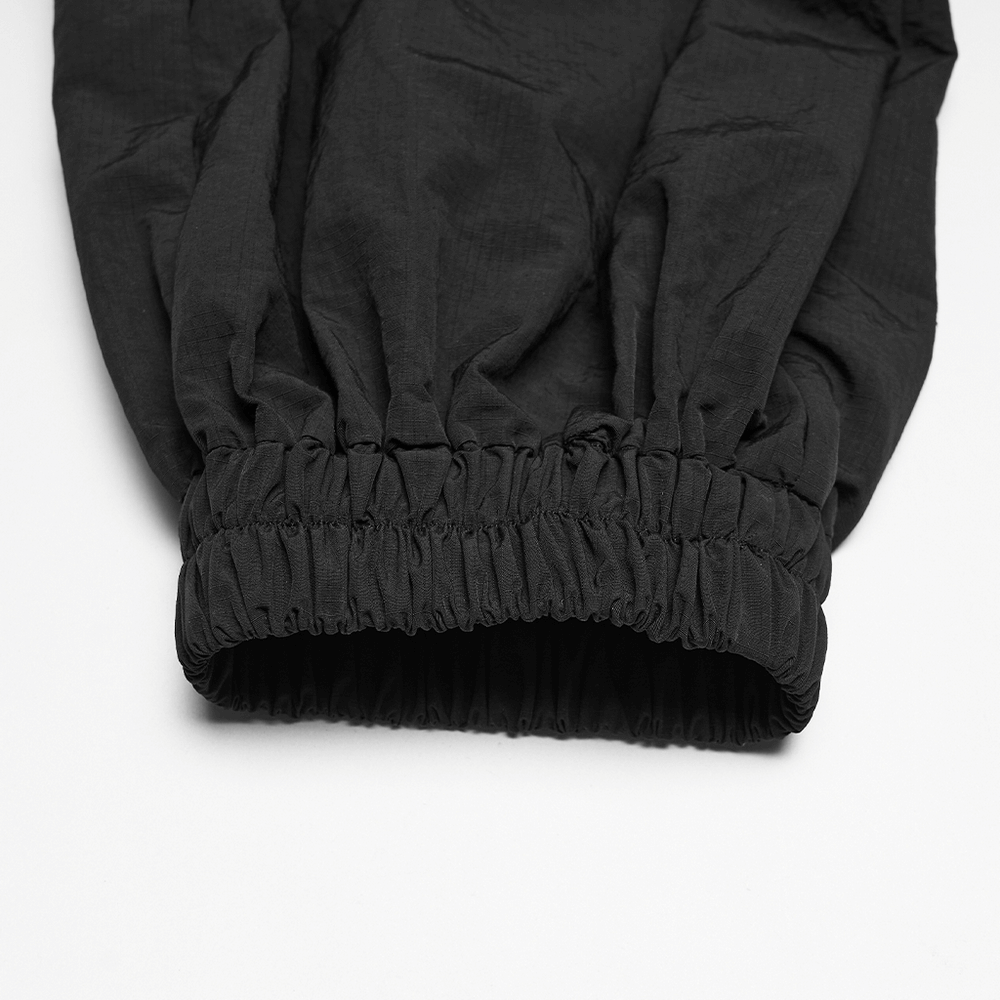 Punk Cargo Cuffed Pants with Mesh Waist Details