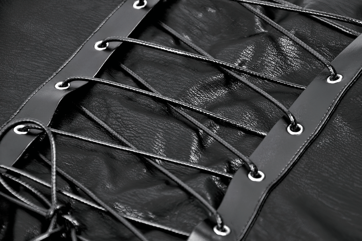 Punk Corset Top with Spiked Details and Zipper Closure