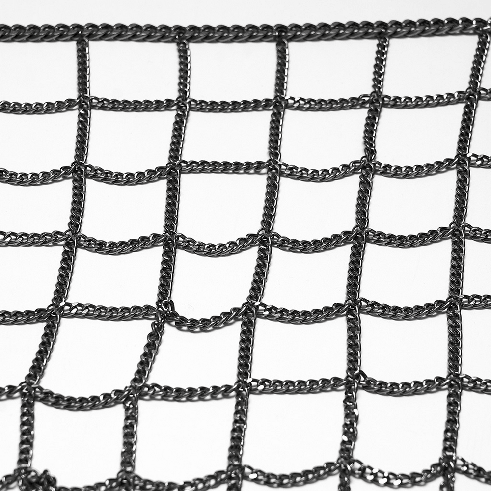 Punk Cross Cage Skirt with Vintage Metal Chain Details
