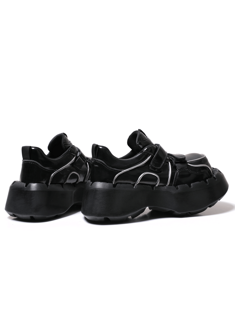 Punk Double Strap Chunky Sole Alternative Patent Sneakers