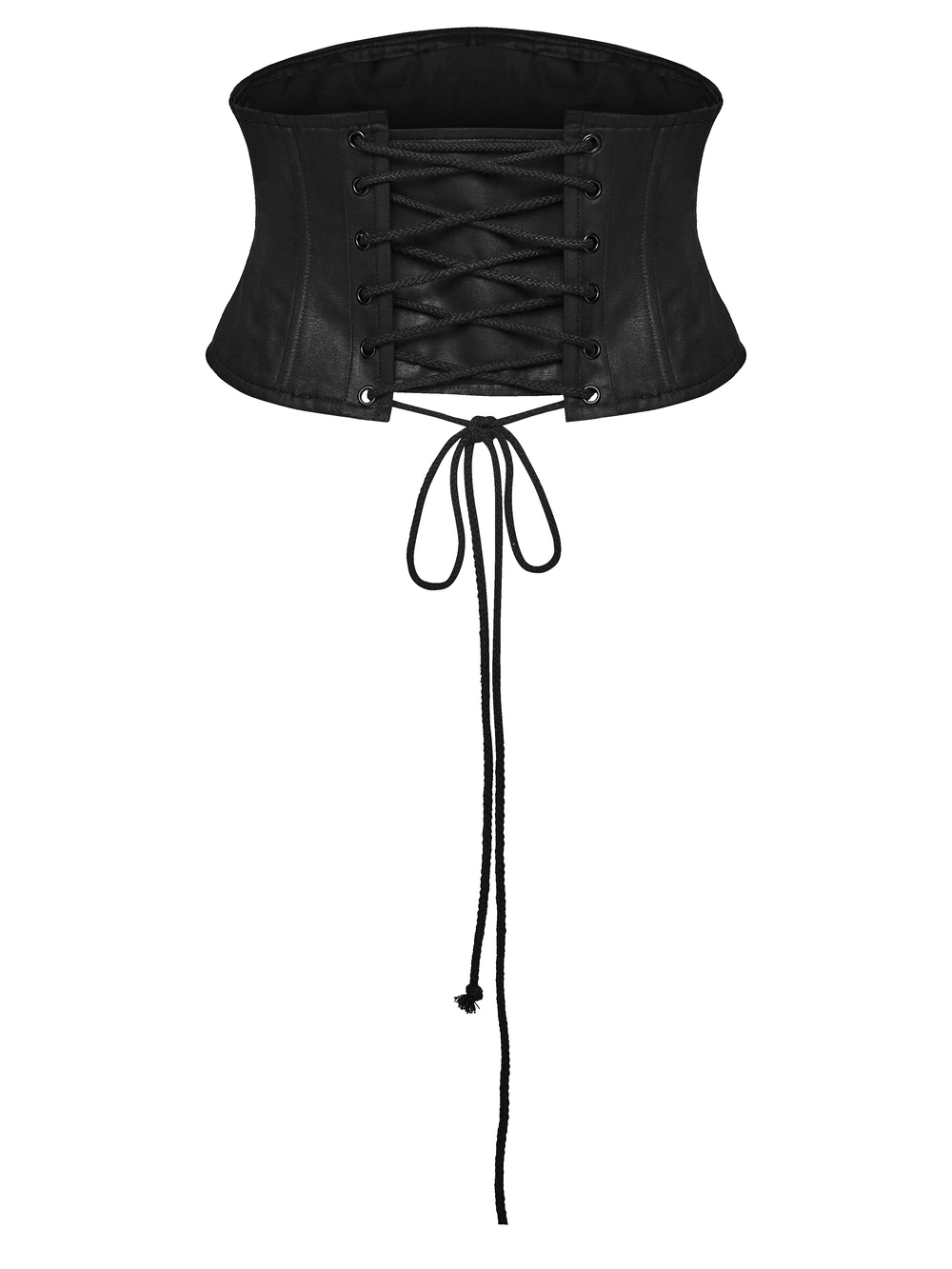 Punk Faux Leather Corset Belt with Mesh Panels