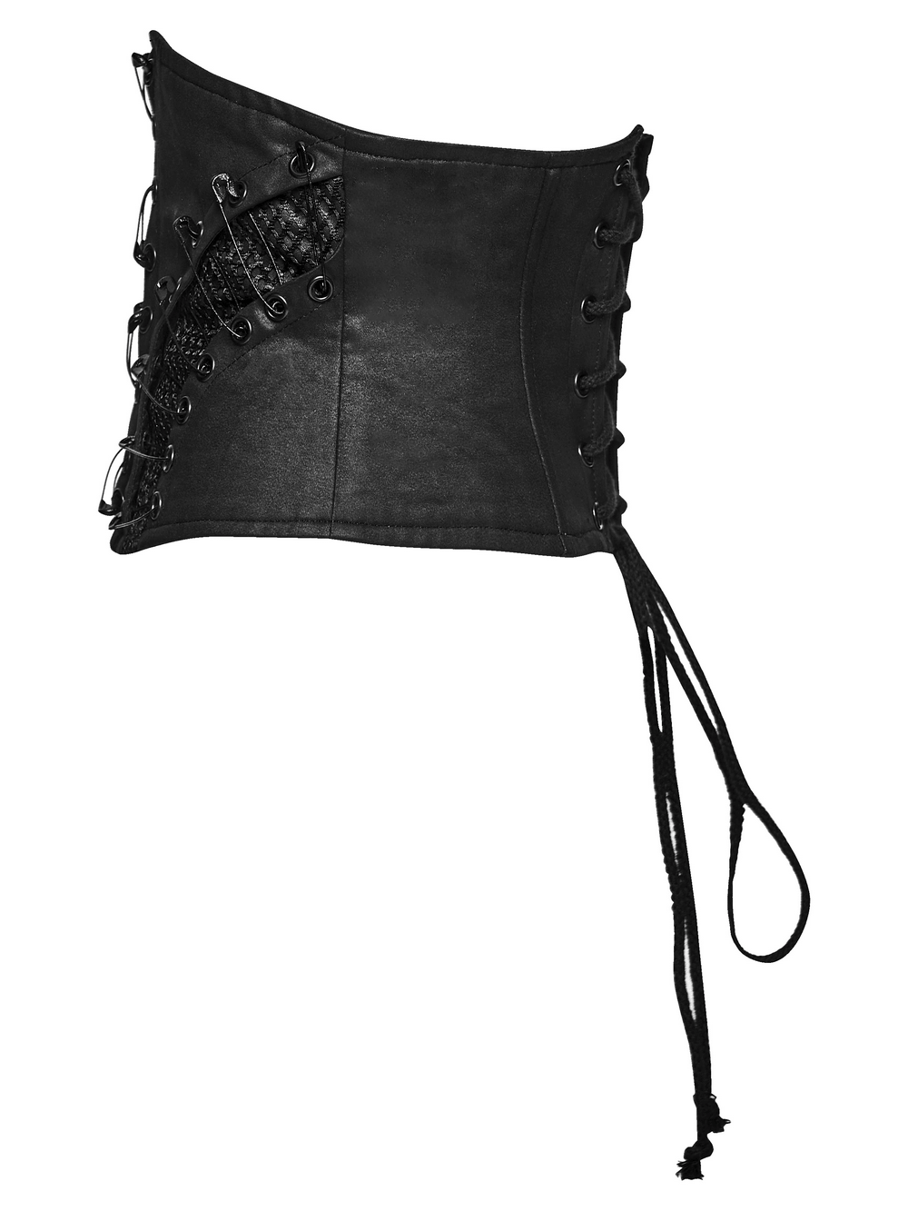 Punk Faux Leather Corset Belt with Mesh Panels