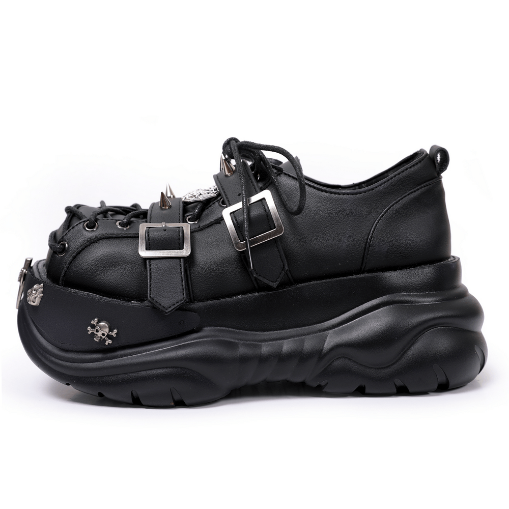 Punk Lace Up Creepers with Charms and Strap Details
