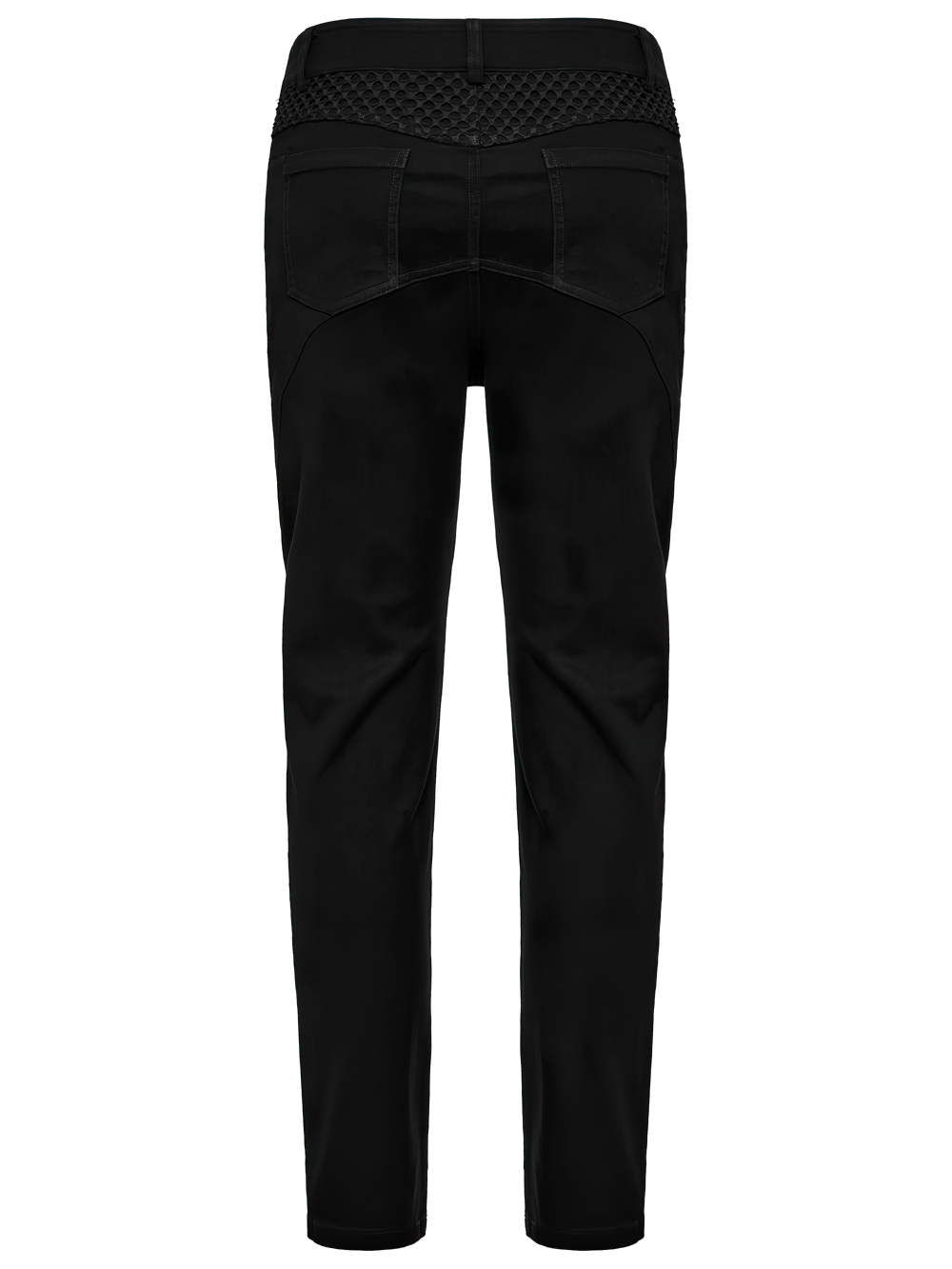 Punk Mesh Detail Tight Pants with 3D Knee Pieces