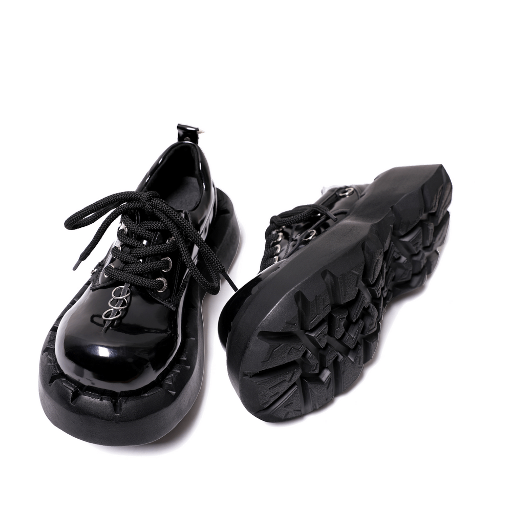 Punk Ring Detail Thick Sole Alternative Platform Footwear