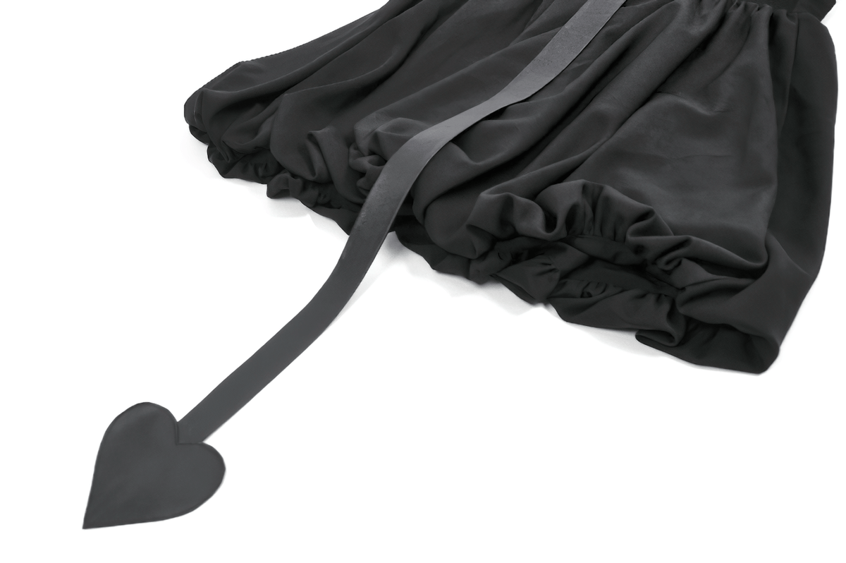 Punk Style Black Dress with Bat Bodice and Heart Detail