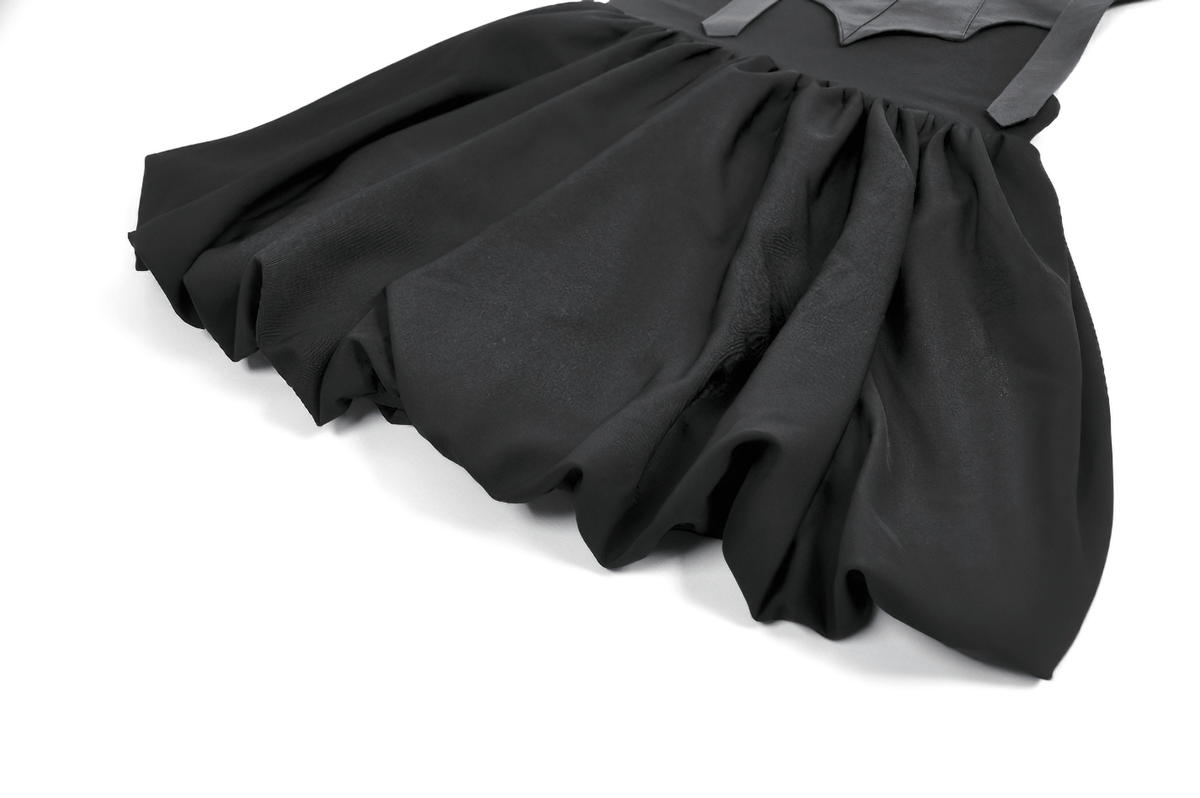 Punk Style Black Dress with Bat Bodice and Heart Detail