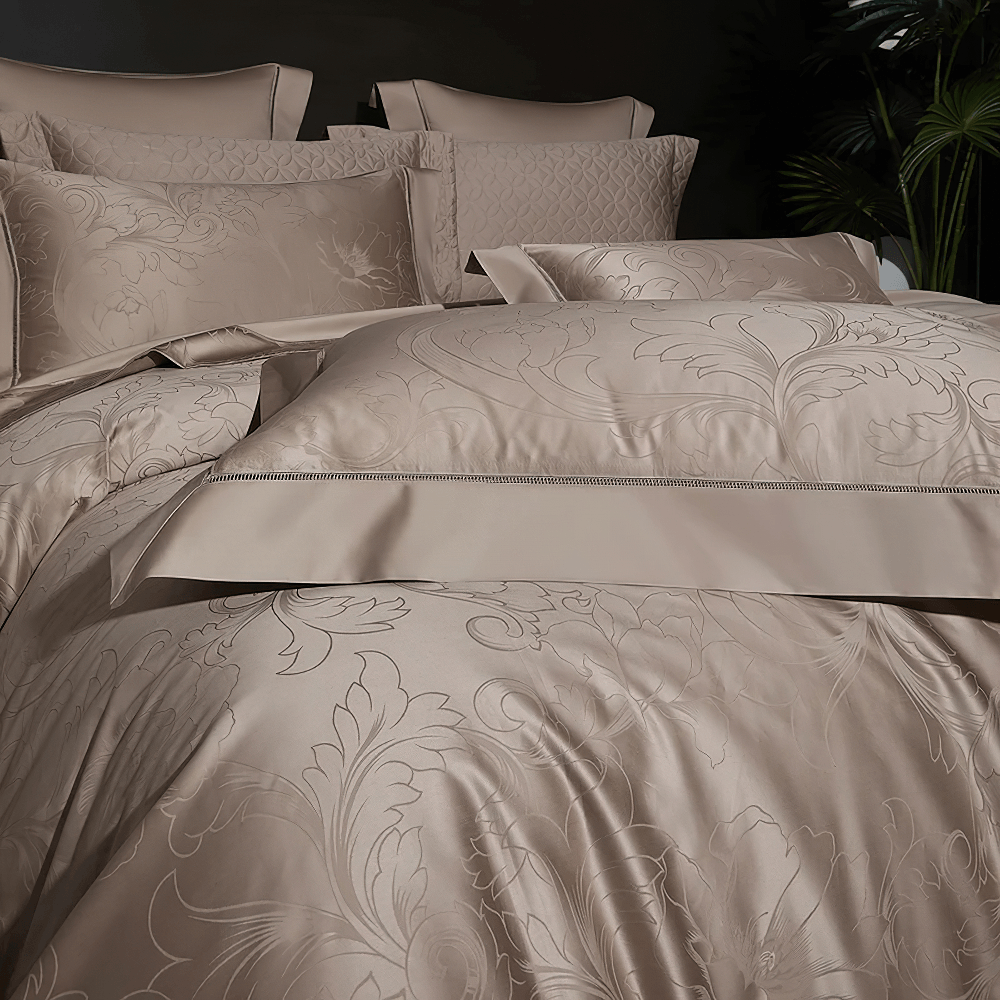 Refined Egyptian Cotton Jacquard Duvet Cover Bedding Set
