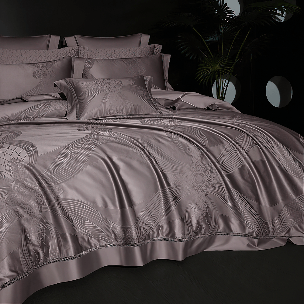 Refined Egyptian Cotton Jacquard Duvet Cover Bedding Set