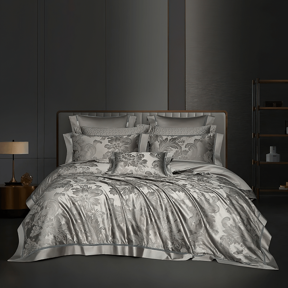 Refined Egyptian Cotton Jacquard Duvet Cover Bedding Set