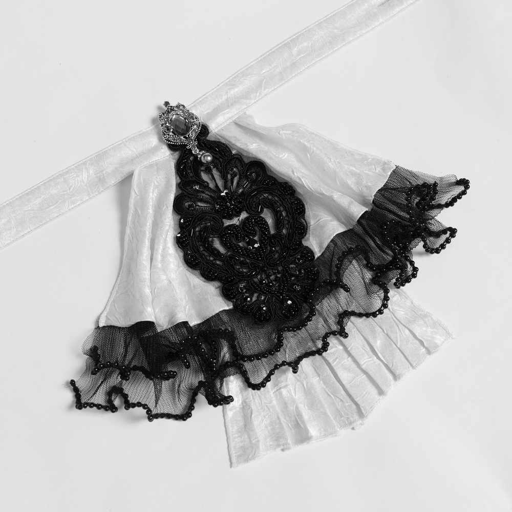 Romantic Gothic Blouse with Flared Lace Sleeves