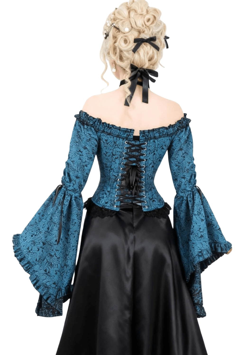 Romantic Gothic Off Shoulder Corset with Bell Sleeves