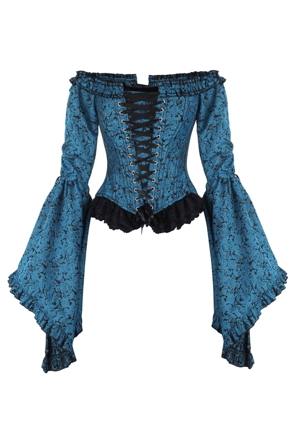 Romantic Gothic Off Shoulder Corset with Bell Sleeves