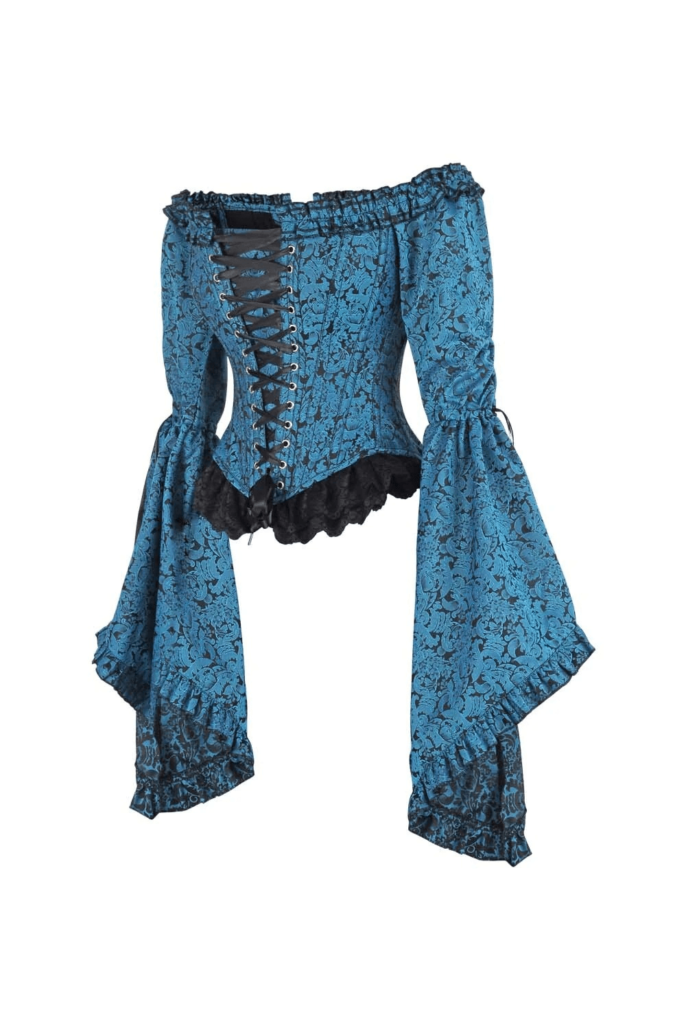 Romantic Gothic Off Shoulder Corset with Bell Sleeves