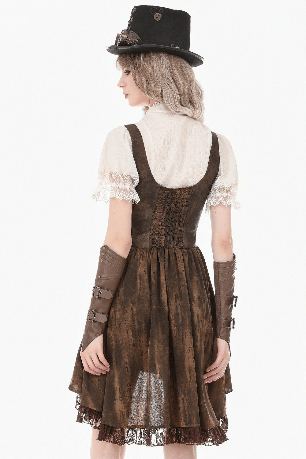 Romantic Victorian Lolita Blouse with Lace and Puff Sleeves