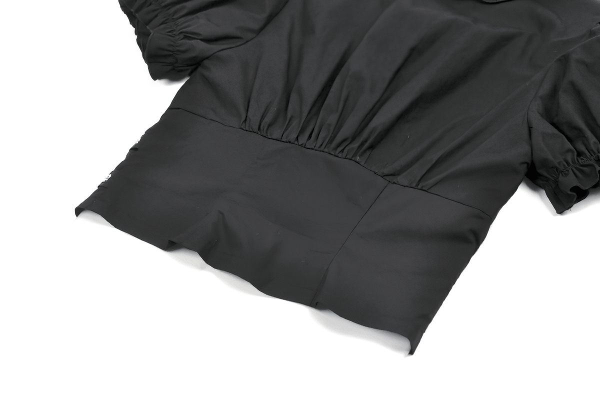 Ruffle Zip Crop Top with Buckle Straps for Women