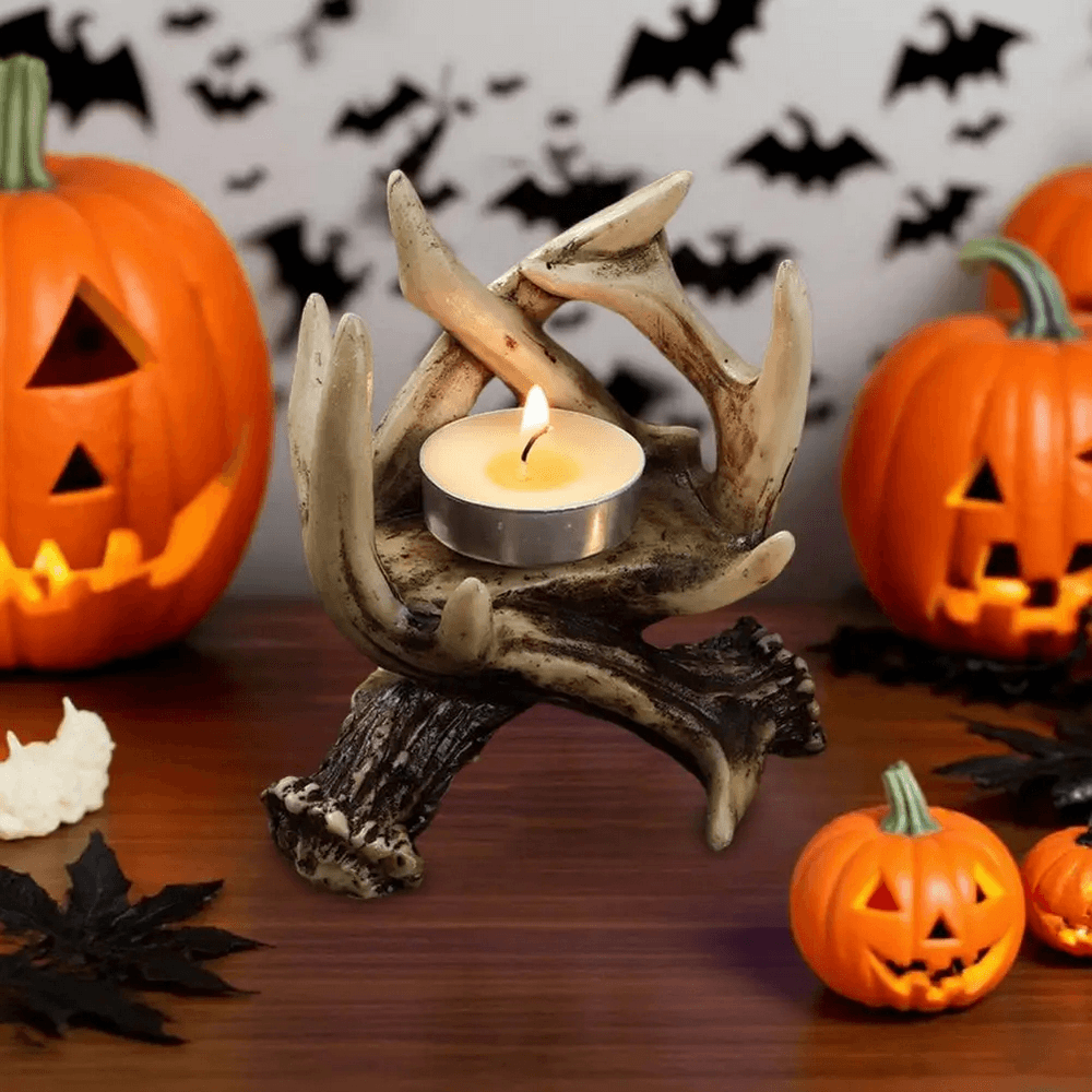 Rustic Antler Candle Holder for Gothic Home Decor