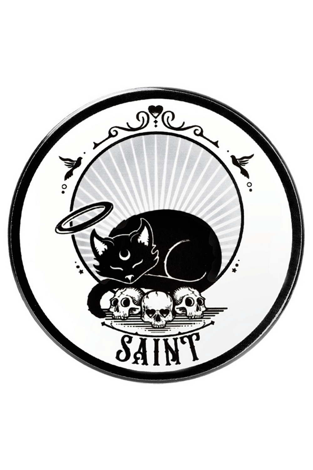 Saint Coaster with Cat and Skull Design by Alchemy