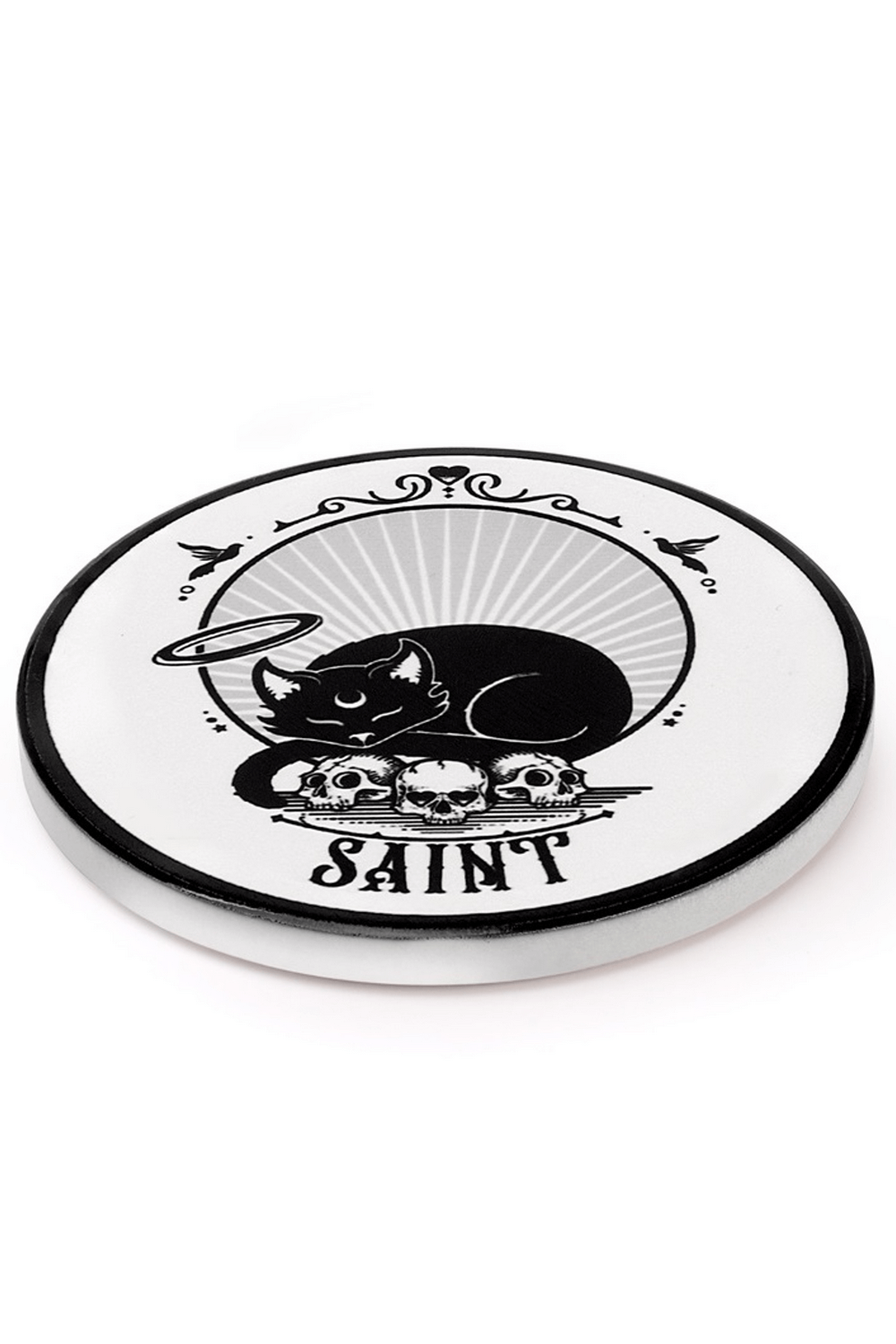 Saint Coaster with Cat and Skull Design by Alchemy