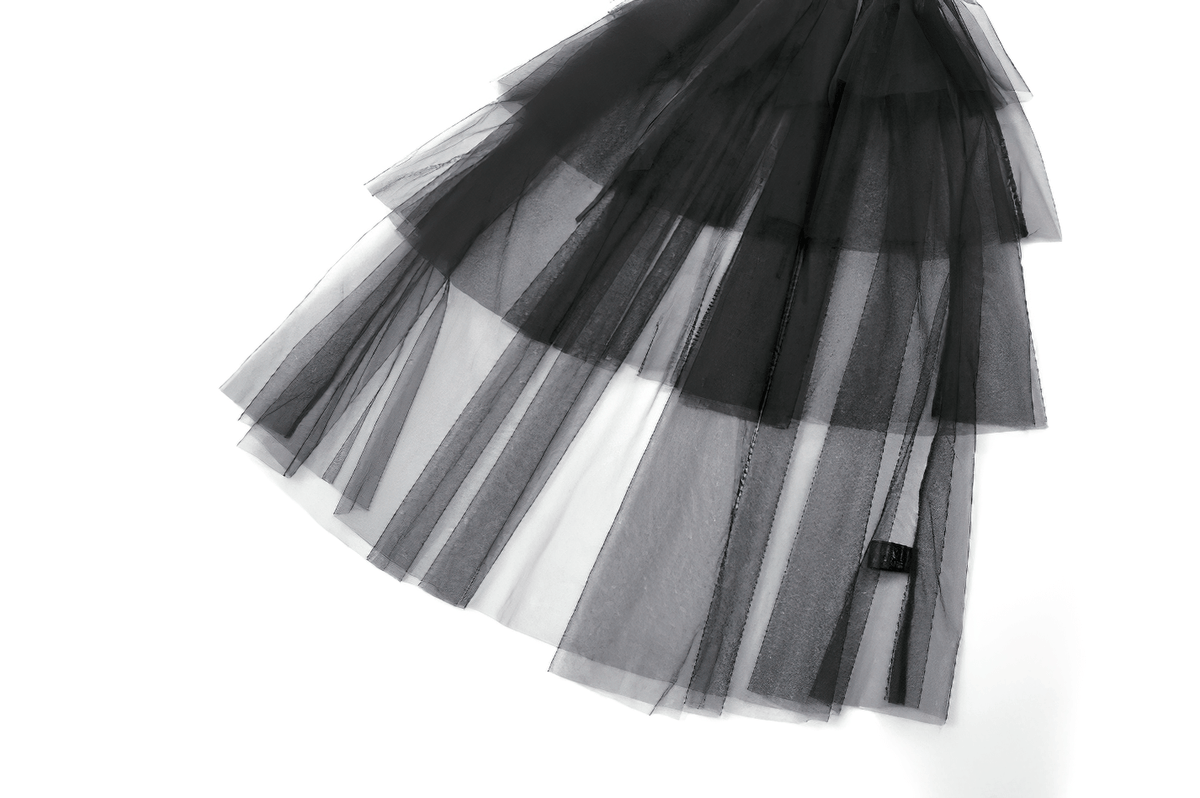 Sexy Black Tulle Gothic Dress with Lace Details and Layers