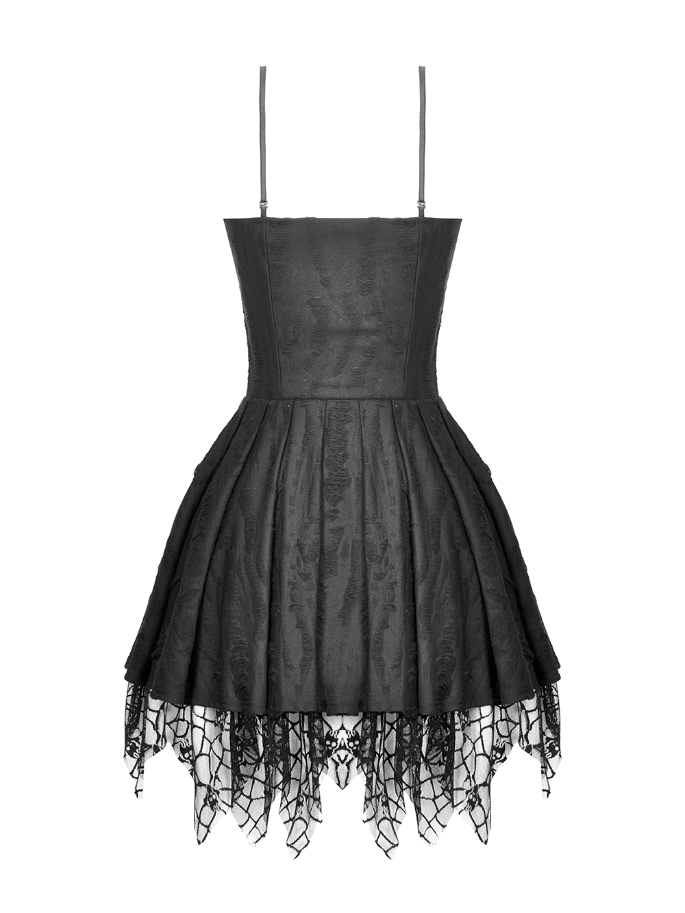 Sexy Lace Corset Dress with Heart Clips and Mesh Hem
