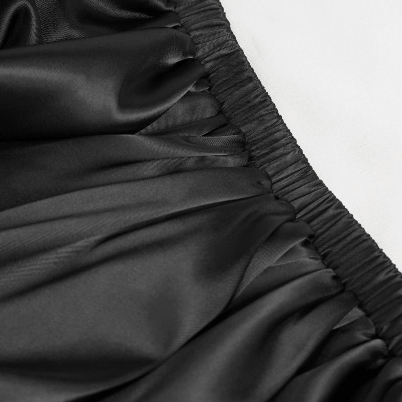 Sexy Ladies Hollow Out Short Lingerie Dress / Black Gothic Women's Dress with Frill and Lace