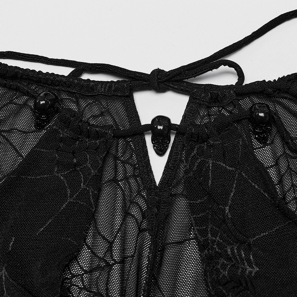 Sexy Mesh Gothic Dress with Spiderweb and Python Pattern