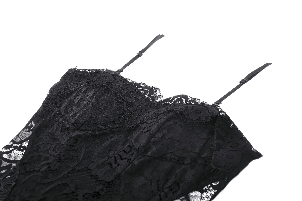 Sexy Sheer Black Lace Maxi Dress with Side Slit